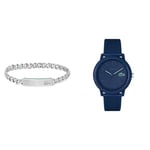 Lacoste Montre Analogique à Quartz pour Homme avec Bracelet en Silicone Bleu Marin - 2011172 Bracelet en chaîne pour Homme Collection Baseline - 2040081