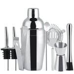 INF Inf 8-delar Cocktailset , Barset, Shaker 550ml - Rostfritt Stål Silver