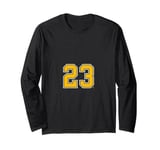 Number #23 Golden Yellow Sport Number 23 Long Sleeve T-Shirt