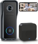 EUKI Wireless WiFi Video Doorbell Camera with Chime, 2K HD Smart Video Doorbell