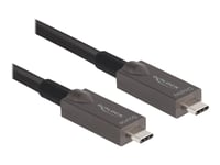 Delock - Usb-Kabel - 24 Pin Usb-C (Hane) Till 24 Pin Usb-C (Hane) - Usb 3.2 Gen 2 / Displayport 1.4 - 20 V - 3 A - 8 M - Active Optical Cable (Aoc), Usb Power Delivery (60W), 4K144hz (3840 X 2160) Support - Svart