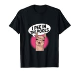 Funny Llama Confession "I Pee In The Pools" Sarcastic Humor T-Shirt