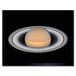 Hubble Space Telescope Image Saturn Opposition 2018 Portrait Of Opulent Ring World Solar System Gas Giant Planet Art Print Framed Poster Wall Decor