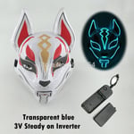 Uusi Luminous Halloween Party Mask EL Wire Hehkuva Maski Japanilainen Anime Cosplay LED Costume Fox Mask karnevaalijuhlatarvikkeisiin