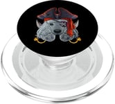 Costume de caniche pirate Jolly Roger avec os croisés PopSockets PopGrip pour MagSafe