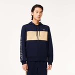 Lacoste Mens Zip-Up Colourblock Hoodie in Navy Cotton - Size Medium