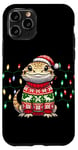 Coque pour iPhone 11 Pro Bearded Dragon Christmas Party Design Xmas lights