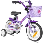 Prometheus Bicycles PROMETHEUS BICYCLES® Lasten pyörä 12, violetti & valkoinen, alk. 3-vuotiaille, apurattailla