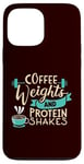 Coque pour iPhone 13 Pro Max Poids de café drôles et boissons protéinées en grains de gym