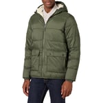 Amazon Essentials Doudoune imperméable à Manches Longues, avec Doublure en Sherpa Homme, Vert Olive Foncé, L