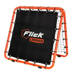 FLICK Dual Speed Rebounder - Soccer/Football Adjustable Double-Sided Rebounder - Soccer Training Equipment – Portable Goalkeeper Precision Training Equipment, Black & Orange