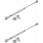 2x Vérin à gaz automatique gris argent Meuble Hydraulique Ressort Amortisseur Porte Bras Charnière, 245mm 30N