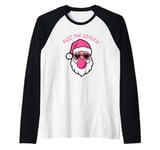 Christmas Santa Pink Rizz The Season Pink Gum Raglan Baseball Tee