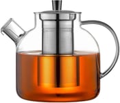 Teapot Stovetop Safe Tea Kettle Infuser Borosilicate Glass Transparent 1.5 Litr