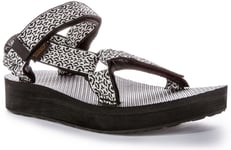 Teva Midform Universial Open Toe Strap Vegan Sandal White Black Womens UK 3 - 8