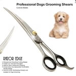 Dog Grooming dog cutting scissors 8.5" by Razor Edge curved blade adjustable