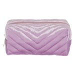 Cream Soda Purple Quilted Cube Pencil Case With Gold Zip Closure