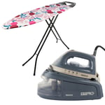 Beldray Steam Station Iron & Ironing Board 1.2L Water Tank Ceramic 122 x 38 cm