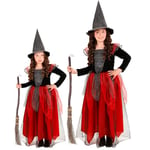 W WIDMANN MILANO Party Fashion - Costume de sorcière pour enfants, robe, chapeau de sorcière, conte de fées, déguisement de carnaval, Halloween