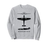 Messerschmitt Bf 109 WW2 Plane Cutout Silhouettes Sweatshirt