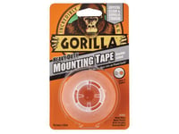 Gorilla Glue Gorilla Heavy-Duty Mounting Tape 25.4mm x 1.52m Crystal Clear GRGG