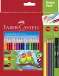 Faber-Castell 201597 - Colour Grip driehoekige krijtset, 24 stuks, incl. potlode