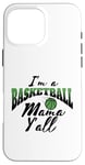 Coque pour iPhone 16 Pro Max Southern Moms Cadeau fantaisie pour mère Motif basketball Vert et noir