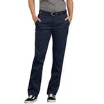 Dickies Womens FLEX Slim Fit Work Pants, 6 Regular, Dark Navy