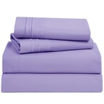 Clara Clark Bed Sheets, Premier 1800 Series 4 Piece Bed Sheet Set, Deep Pocket, Wrinkle, Fade, Stain Resistant, Luxury Soft Bedding Sheets & Pillowcases, King, Lavender