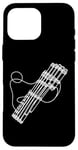 Coque pour iPhone 16 Pro Max Pan Flûtes Line Art For Musiciens Pan Flûte