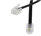 8M Câble Plat Pour Téléphone Et Internet Haut Débit, 8 M Fil Pour Modem Vers Prise Rj11 Ou Microfiltre, Filtre Adsl 2+/Fibre Optique 6/4 Pour Connexion Internet Rapide (Noir, 8 Mètres)