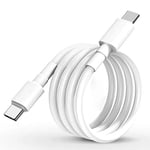 USB C to USB C Cable,6.6ft USB C Charger Cable for macbook charger cable for MacBook Pro,MacBook Air,for iPad Pro 2020/2018,Samsung Galaxy S21/S20 Ultra, Pixel 5/4/3/2/XL - White