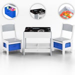 Baby Vivo Children's Activity Table 2 Chairs Wooden Furniture Set Kids Seat Play