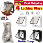 4 Way Medium Small Large Pet Cat Puppy Dog Magnetic Lock Lockable Safe Flap Door