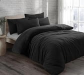 Kampala Hill Teddy Bear Fleece Duvet Cover Set Bedding Warm Black Double