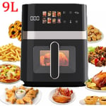 Large 9L Air Fryer Low Fat Healthy Food Oven Cooker Oil Free Frying Chips Timer