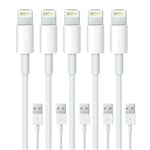 5-pack Lightning Laddare för iPhone Xs/ Max/X/8/7/6/5SE/5S iOS