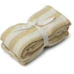 Liewood Leah muslin cloth 2pk - Y/D stripe wheat yellow/creme de la creme