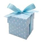 Decoraparty Contenants Bleu Clair à Pois et Ruban pour Dragées, Bonbons, Cadeaux, Chocolats, Bonbonnières, Boîtes de Faveur en Papier pour Mariage, Baptême, Anniversaire, Fête, Communion – 10 pièces