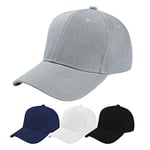 Aomig Casquette de Baseball, Coton Anti-Soleil Baseball Cap, Homme Femme été Unisexe Réglable Casquettes Sport Extérieur Sunhat Chapeau, Chapeau pour Grosses Têtes 55-65cm (Gris Foncé)