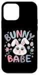 Coque pour iPhone 12 mini Bunny Babe Fleurs de lapin de Pâques