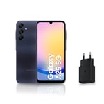 SAMSUNG GALAXY A25, Smartphone Android 5G, 256 Go, Chargeur secteur rapide 25W inclus [Exclusivité Amazon], Smartphone déverrouillé, Bleu nuit, Version FR