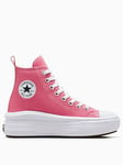 Converse Junior Seasonal Color Chuck Taylor All Star Move Trainers, Pink, Size 5.5 Older