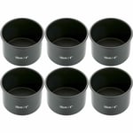 6 x KitchenCraft Non-Stick MasterClass 10cm Loose Base Deep Cake/Pie Pan, Steel