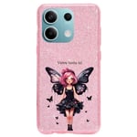 Coque pour Redmi note 13 5G paillettes rose fee black