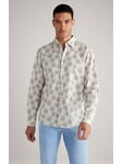 Joop Mens Printed Shirt - Beige Linen/Cotton - Size Small