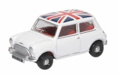 NEW Oxford Diecast Austin Mini Cooper White Union Jack - 76MN011