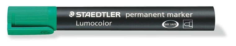 STAEDTLER Lumocolor Bullet Tip Permanent Marker, Green, Pack of 10 Green 1 count