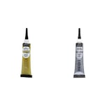 Pebeo Vitrea 160 Glass Paint Outliner 20-Milliliter Tube, Gold,Gold & 20 ml Vitrail Stained Glass Effect Cerne Relief Tube with Nozzle, Silver