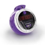 Metronic Radio-Réveil Horloge De Table Chevet Avec Projection Fm USB Écran Mauve